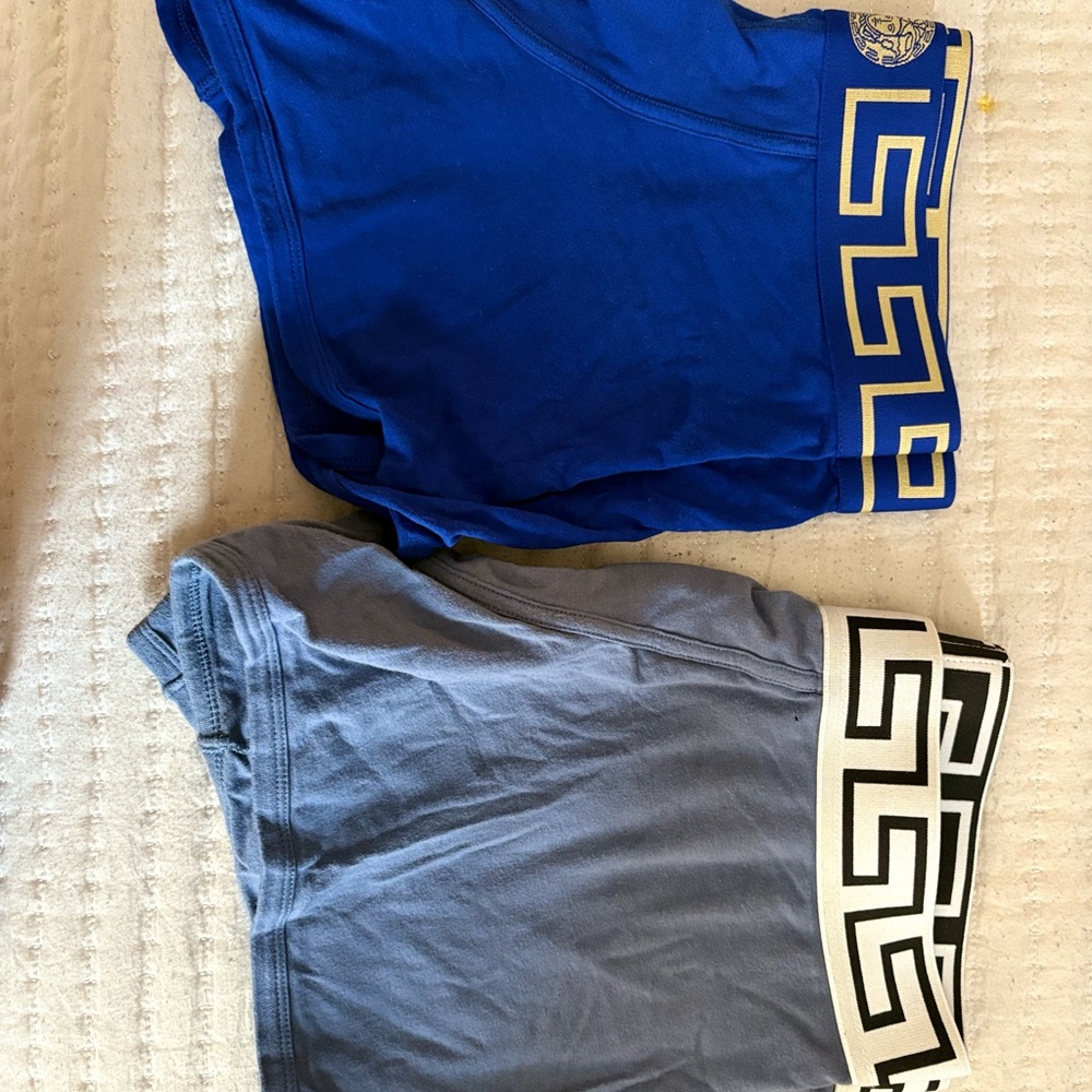 Versace Blue and Gray Boxer Briefs